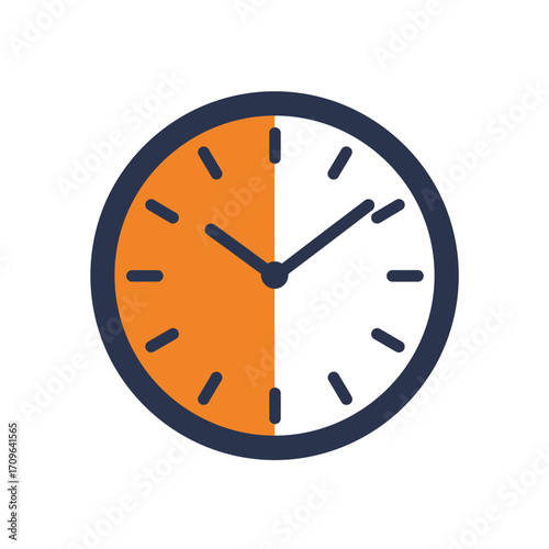 Simple clock icon showing half past nine 930 time concept representation