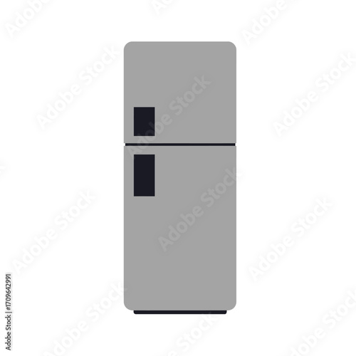 Modern two-door gray refrigerator appliance clean design for kitchen storage needs