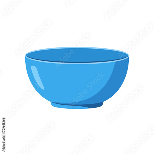 Simple blue ceramic bowl for food serving or kitchen use isolated on white
