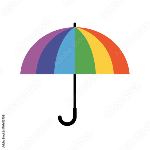 Colorful rainbow umbrella weather protection fun bright umbrella protection from rain sunny days