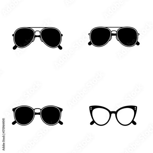 Four pairs of sunglasses and eyeglasses a stylish collection for fashionable eyes