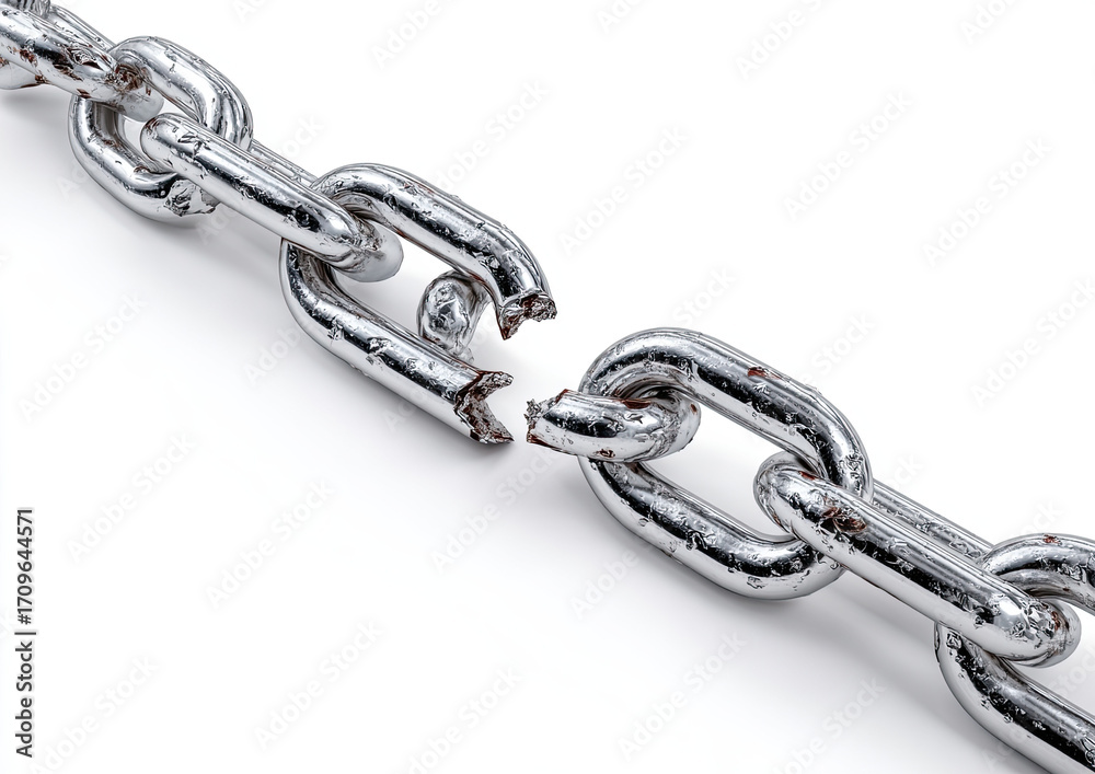 Obraz premium A chain link broken