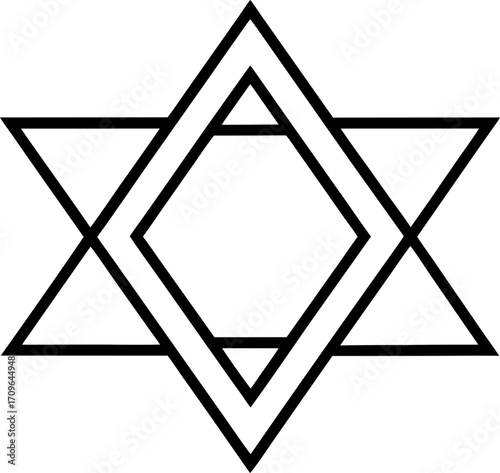 Jewish Star of David Symbol Outline