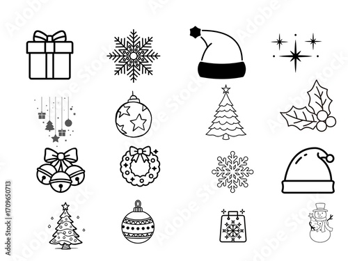 A christmas icons set