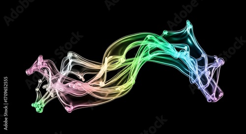 Abstract Colorful Flowing Lines Design.