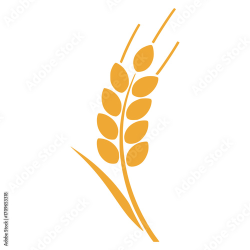 Golden Wheat Icon: A simple, clean illustration of a wheat sprig, evoking a sense of nature, simplicity, and organic form.