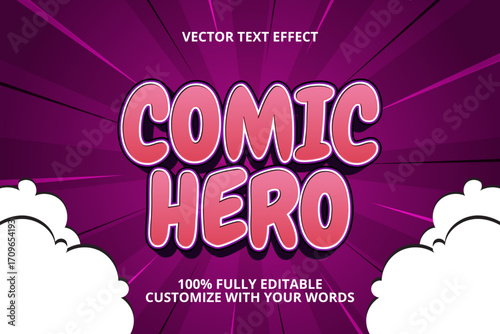 comic hero editable text effect for play game