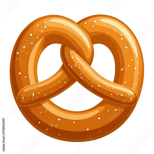 Round, golden-brown pretzel with sprinkled topping