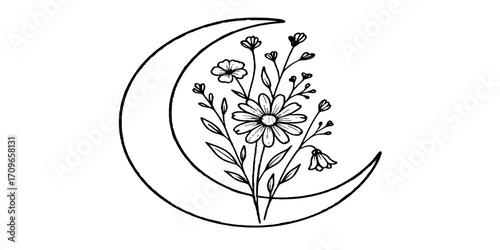 Elegant black and white floral vector designs, perfect for vintage tattoos, decorative patterns, and nature-inspired illustrations