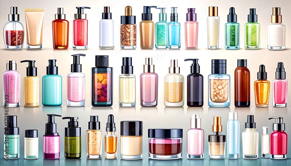 Obraz premium Cosmetic product packaging design display