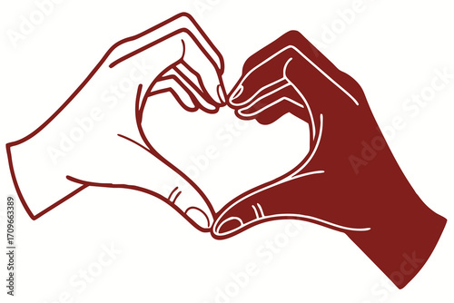Heart hands icon – two hands forming a heart shape minimalist outline
