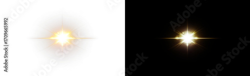 Foto Two radiant stars, vividly emitting brilliant light against a dark backdrop, bea