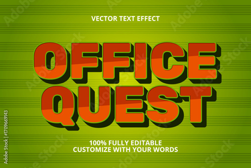 office quest editable text effect for work