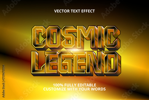 cosmic legend editable text effect for galaxy