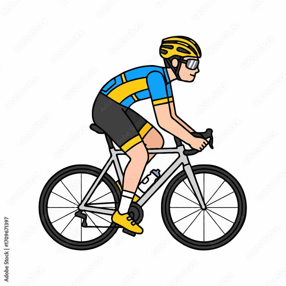 Fototapeta premium cyclist on a white background