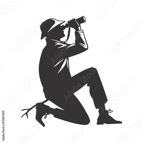 Silhouette of a dancing person with a camera, capturing the graceful movement of a dancer