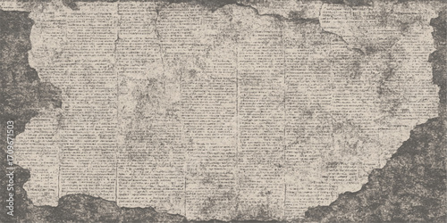 Dirty and crumpled gray paper with an aged stone pattern