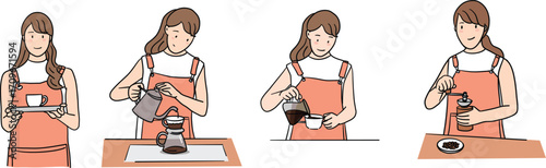 a colorful female barista