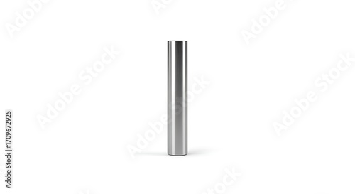 Chrome metal bar isolated on white background, a sleek and modern design