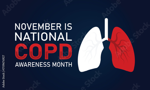 November Is National COPD Awareness Month. Background, poster, postcard, banner design. Vector illustration