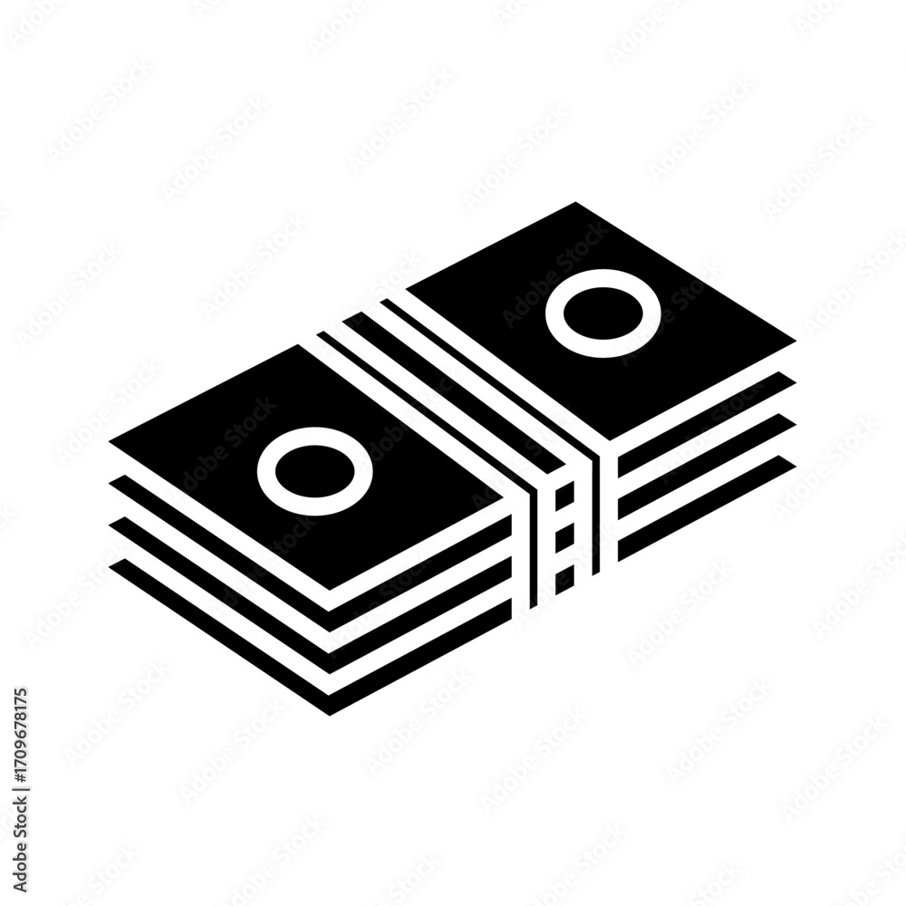 Fototapeta premium Cash Bundle icon design
