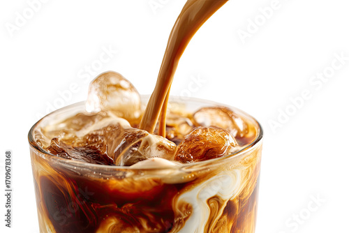 Iced coffee being poured