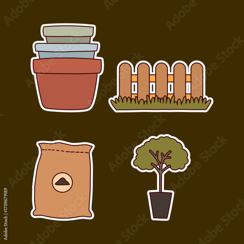 Gardening essentials stickers