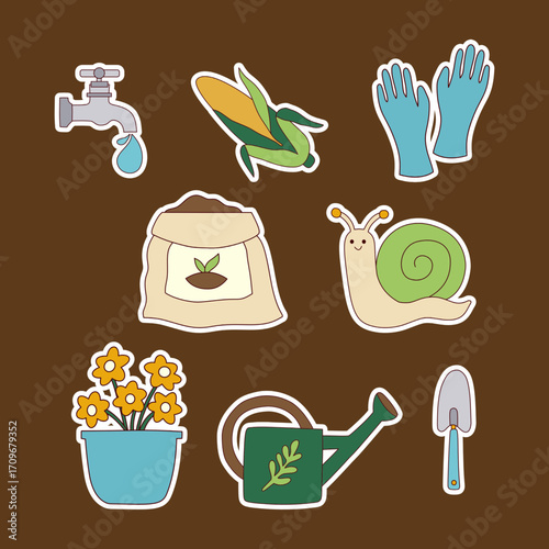 Gardening essentials stickers