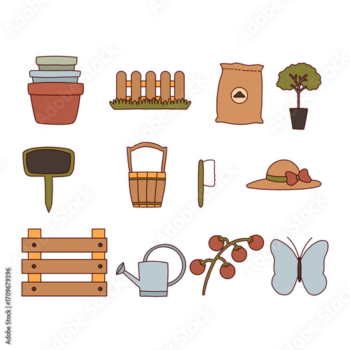 Gardening essentials seeds fruits tools and plants