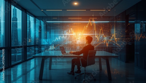 silhouette of a man sitting on a chair