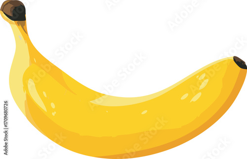 yellow banana simple minimal vector illustration 