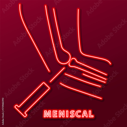 meniscal neon sign, modern glowing banner design, colorful modern design trends. Vector illustration.