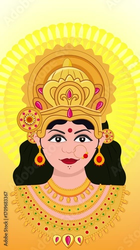 mata rani navratri devotional festival vertical animation