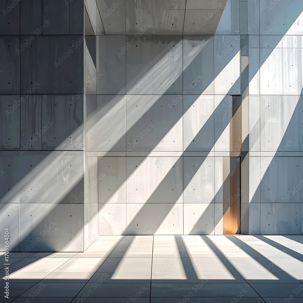Fototapeta premium Sunlit concrete interior