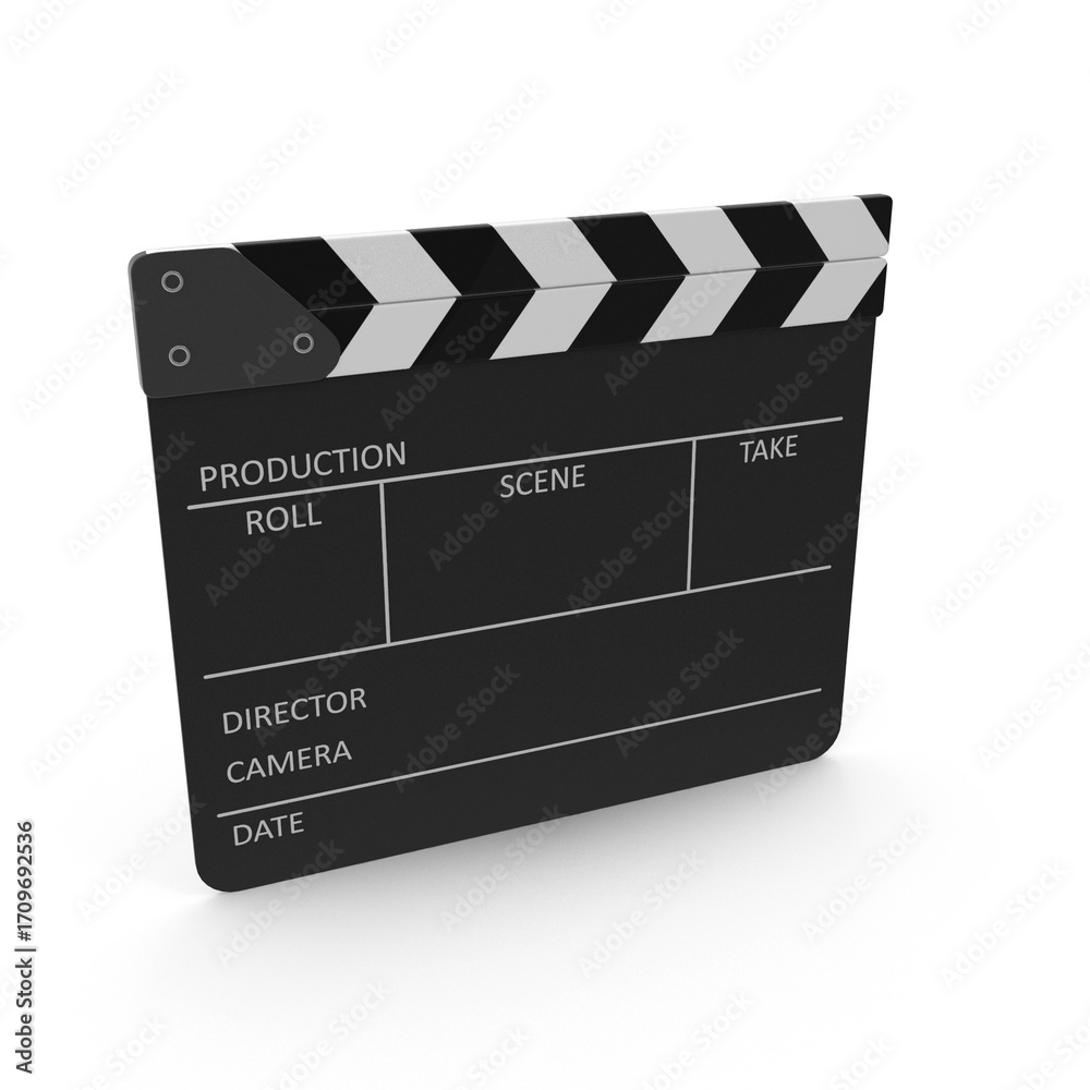 Obraz premium Professional film slate with white clapper for studio movie shooting