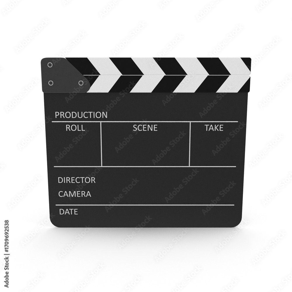 Obraz premium Professional film slate with white clapper for studio movie shooting