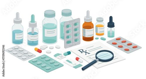 Assortment of various medical supplies and medications.