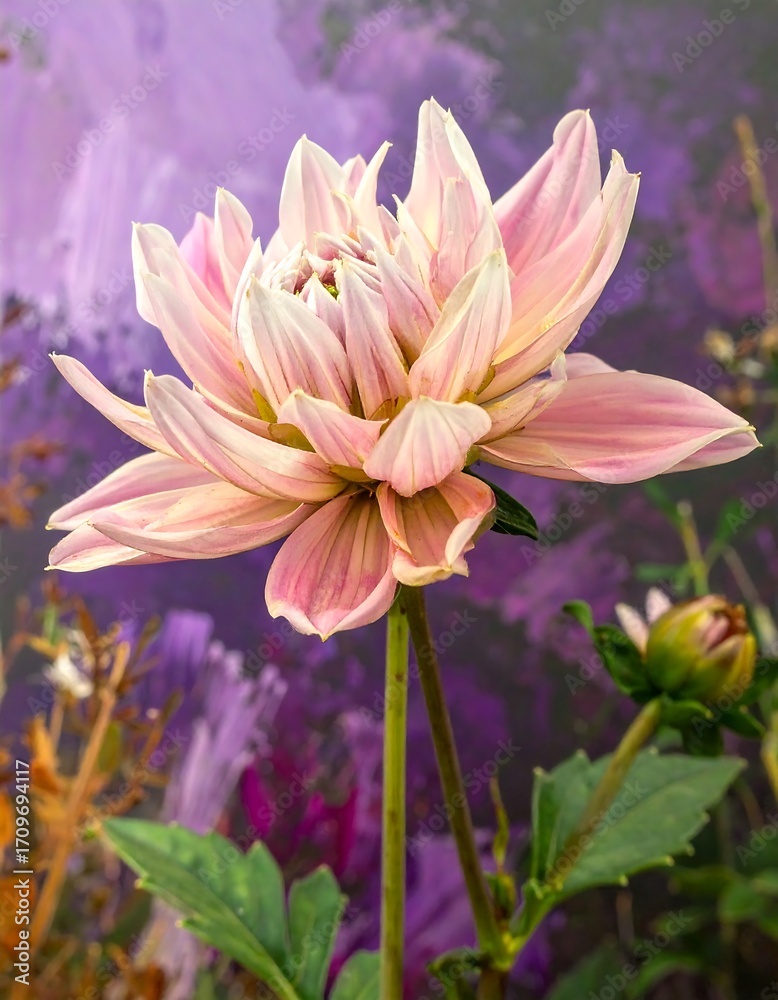 Obraz premium Close-up of a light pink dahlia