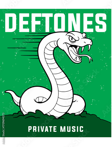 deftones private music illustration cartoon white snake band rock metal chino moreno