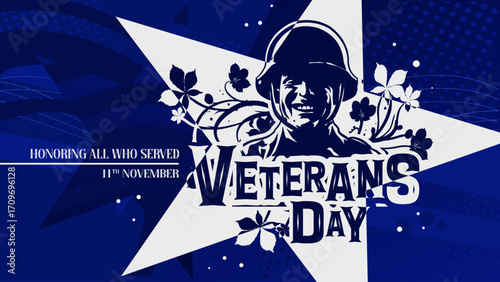 Veterans day banner, poster ,  honoring all who served -  vector illustration 
