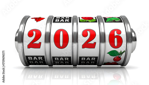 Image of 2026 with slot machine motif