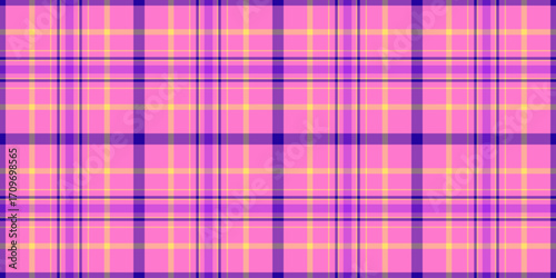Vibrant plaid pattern in pinks, yellows and blues. Versatile texture for backgrounds, textiles, design projects, and creative digital artwork. Cheerful, retro feel.