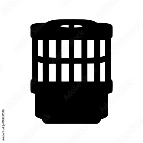 Solid Black Image of an Air Purifier Filter on White Background