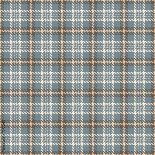 Elegant background fabric vector, garment texture plaid check. Satin tartan seamless textile pattern in pastel and antique white colors.