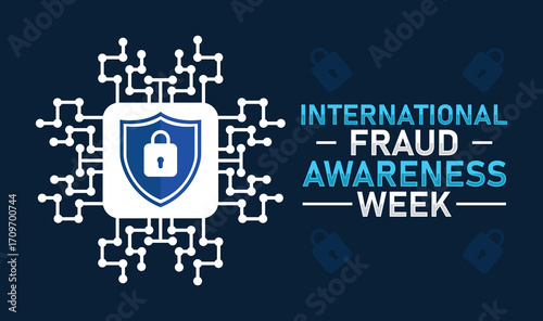 International Fraud Awareness Week. Background, poster, postcard, banner design. Vector illustration