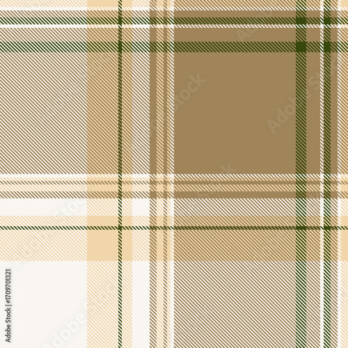 Diagonal tartan background textile, upscale pattern plaid seamless. Checker vector texture check fabric in amber and white colors.