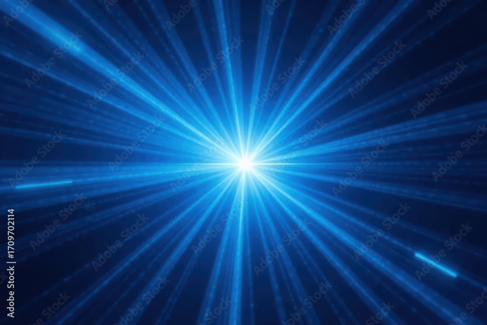 Fototapeta premium Abstract blue starburst, high-speed motion blur effect , abstract, motion, fast