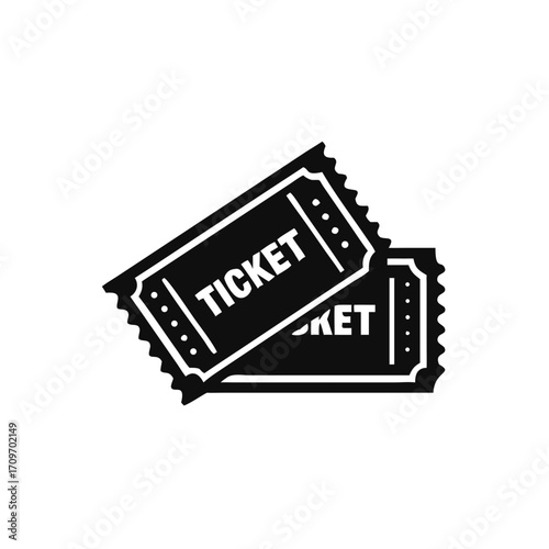 Ticket icon isolated on white background. Vector illustration.