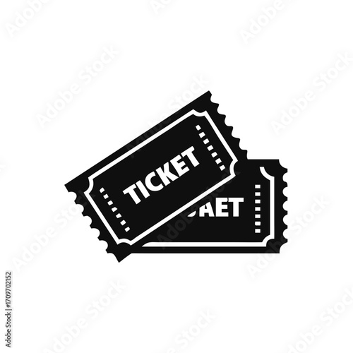 Ticket icon isolated on white background. Vector illustration.