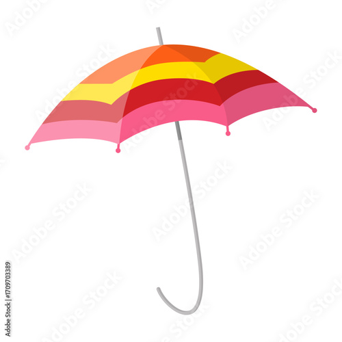 Colorful Striped Umbrella Illustration